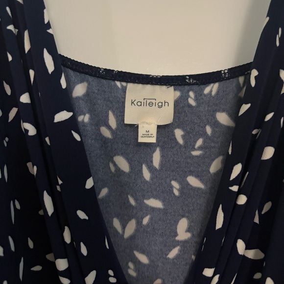 Kalieigh Rochelle Women’s Medium Navy Sleeveless Jumpsuit with White Polka Dot - Picture 3 of 9